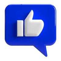 3d Like Hand with Blue Speech Bubble PNG