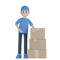 3d Isolated Courier in blue uniform png