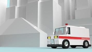 ambulance car  3d rendering for  health care content. photo