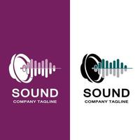 music sound wave logo icon vector, speaker and headset vector