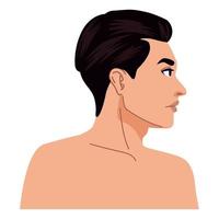 young naked man profile vector