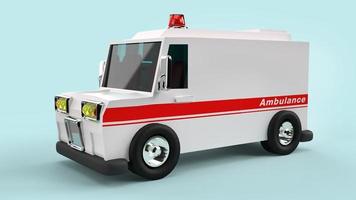 ambulance car  3d rendering for  health care content. photo