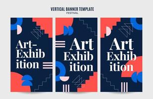 Festival Web Banner for Social Media Vertical Poster, banner, space area and background vector