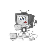 old retro tv vector cartoon