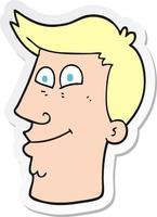 sticker of a cartoon male face vector