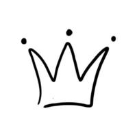 Hand drawn crown vector doodle symbol queen. Luxury sketch art royal icon king and majestic royalty tiara monarch sign. Monarch kingdom line illustration and isolated jewelry drawing black element