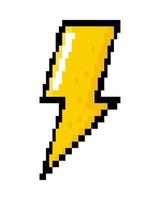 thunderbolt pixel icon vector