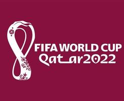 Mondial Fifa World Cup Qatar 2022 official Logo White Champion Symbol Design Vector Abstract Illustration With Maroon Background