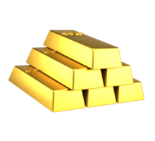 3d Gold bar icon illustration png