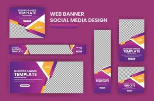 Business banner web template bundle design, Social Media Cover ads banner, flyer, invitation card vector