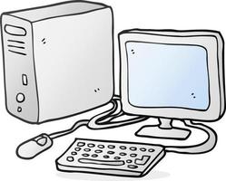 freehand drawn cartoon computer vector