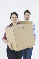 Young couple moving in new home photo