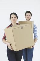 Young couple moving in new home photo