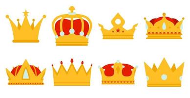 Set of Crown isolated on white background vector