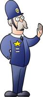 cartoon policeman making stop gesture vector