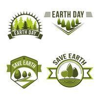 Earth Day, save planet, ecology symbol set vector