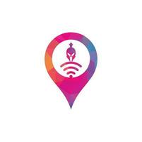 Spartan wifi gps shape concept logo. Spartan and wifi logo combination. Helmet and signal symbol or icon vector