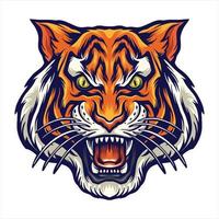 vector illustration of tiger head mascot