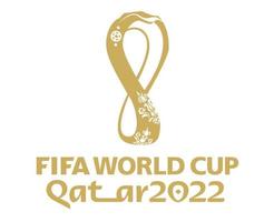 Fifa World Cup Qatar 2022 Gold official Logo Mondial Champion Symbol Design Vector Abstract Illustration