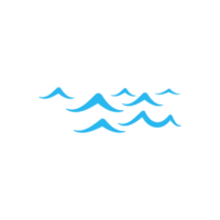 blue water wave line icon in the sea png