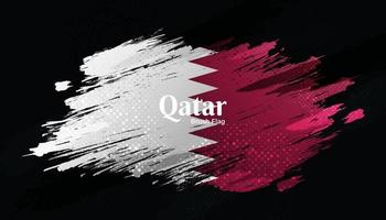 Qatar Flag with Brush and Grunge Style. Flag of Qatar with Sports Concept, Suitable for Independence Day and World Cup 2022 Background vector