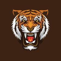 Tiger Head, Angry roaring tiger vector