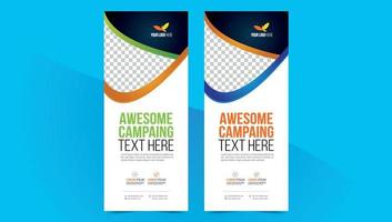 Roll up banner vector template