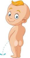 Cute baby boy cartoon peeing vector