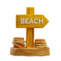 beach illustration 3d png