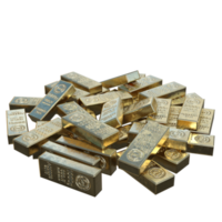 Gold bars millions 3d rendering png