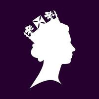 Silhouette of Elizabeth II, Queen of Great Britain. vector