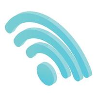 Blue wifi symbol icon, isometric style vector