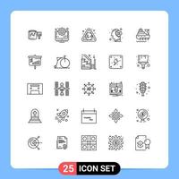 25 Universal Line Signs Symbols of ship protect earth human brain Editable Vector Design Elements