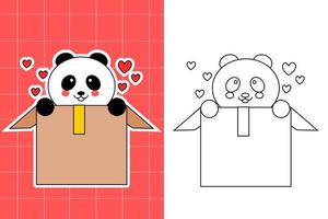 colouring page of panda family for toddler vector