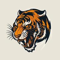 tiger head logo icon mascot vector illustration