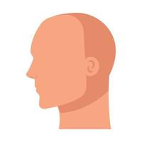 silhouette of head human profile, on white background vector