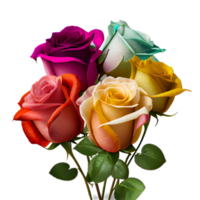 Bouquet of roses isolated on transparent background png