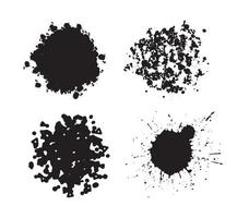 Vector set of drops and splashes of ink. Wet spots, splashes of liquid paint drops and ink splatters. Artistic Dirty Grunge Abstract Dotted Illustration Monochrome Drip Splatter, Dirty Ink Bottle Spl