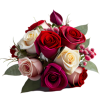 red rose isolated for valentine's day. Generative AI png