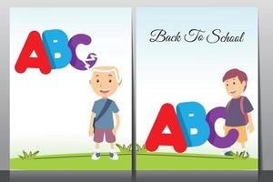 Kids Book cover design, School book cover vector