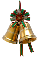 gold bell with ribbon png