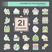 Sticker Set Environment. related to Environment symbol. simple illustration. conservation. earth. clean vector