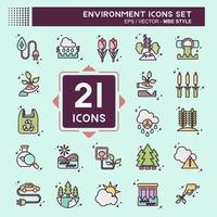 Icon Set Environment. related to Environment symbol. MBE style. simple illustration. conservation. earth. clean vector