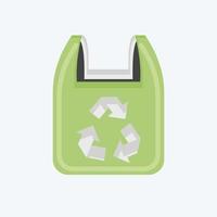 Icon Recycled Plastic Bag. related to Environment symbol. flat style. simple illustration. conservation. earth. clean vector