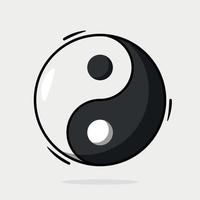 Yin Yang Flat Vector Illustration