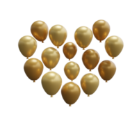 3d heart balloons png