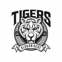 tiger head face logo vector icon template