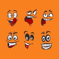 Funny cartoon faces with different expressions. Vector clip art illustration with simple gradients. Each on a separate layer.