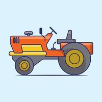 Flat design Tractor, excavator collection vehicle cartoon. building transportation isolated vector