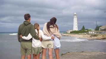 Family of four walk to the lighthouse video